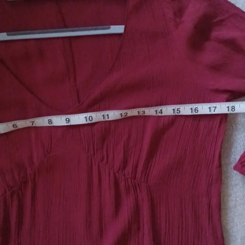 Zara V-Neck Red Mini  Dress Women's Medium M - Picture 6 of 7